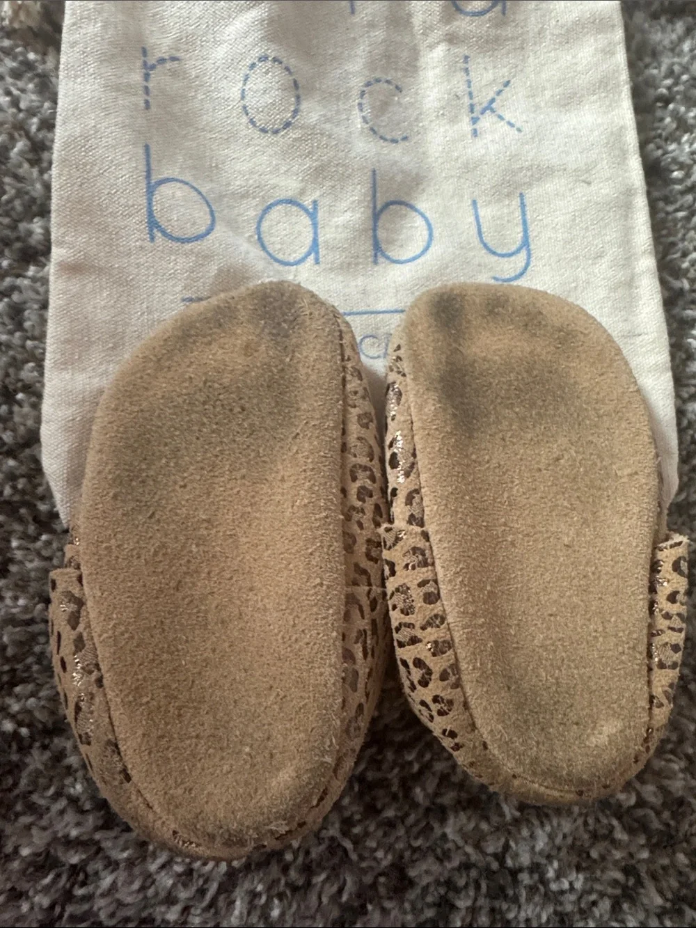 Bird Rock Baby Tan Leopard Print Mary Jane Baby Shoes
